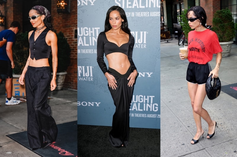 zoe kravitz, danielle goldberg, saint laurent, red carpet, sprinter shorts, waistcoat, cut out dress