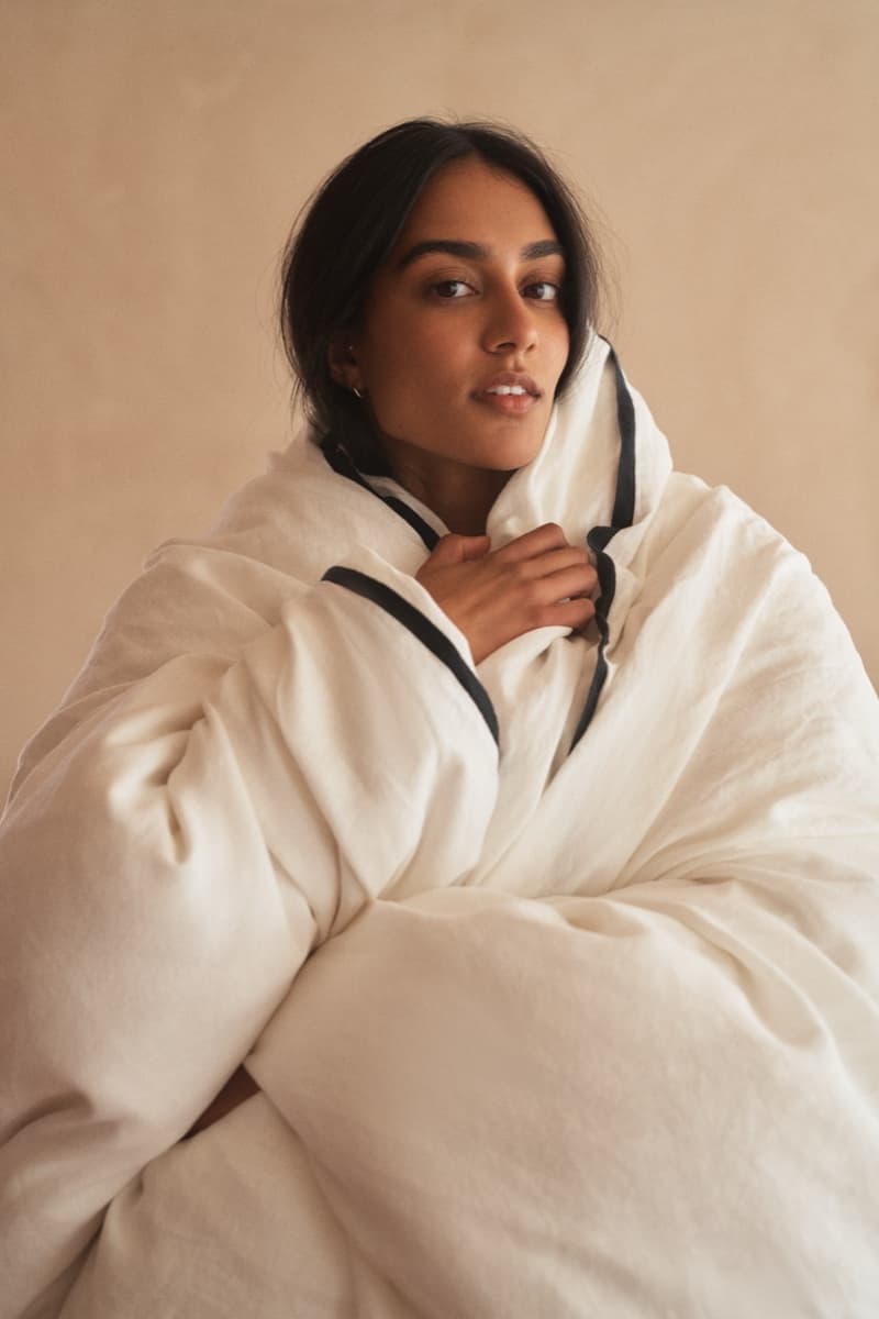 hommey, australia, bedding, homeware, linen duvet, pink, brown, bedsheets