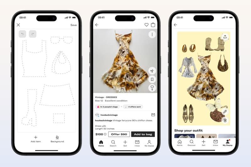 depop, styling, outfits, moodboard, app, phone, fashion