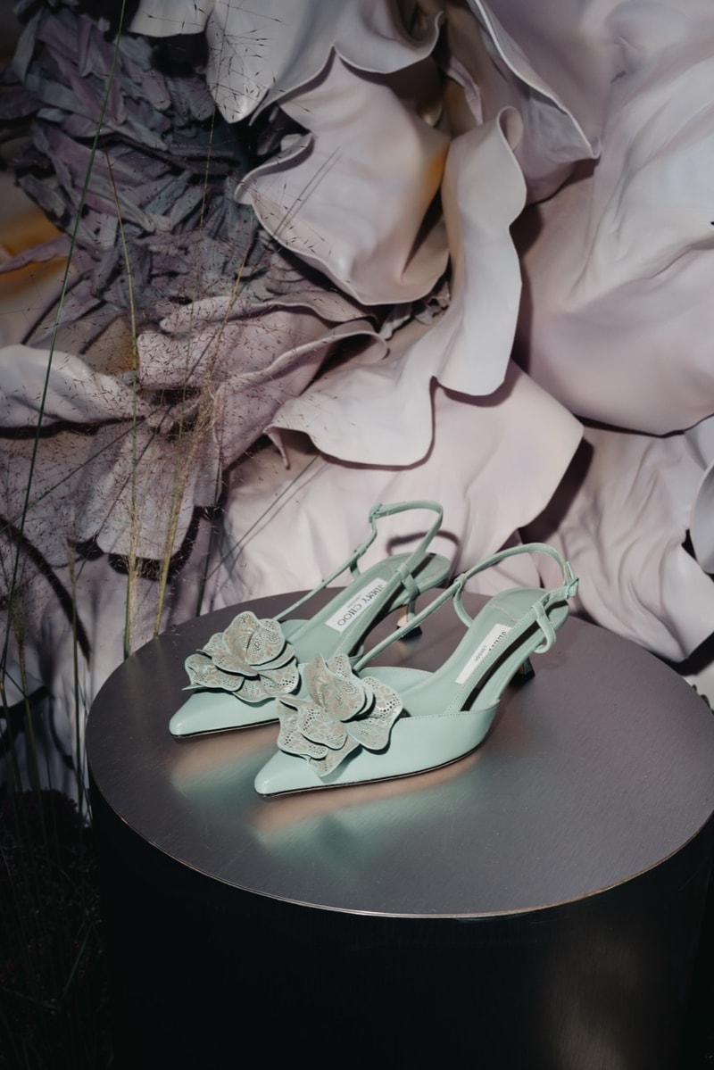 jimmy choo, spring collection, milan fashion week, pink lace ballet sneakers, scarlett pumps