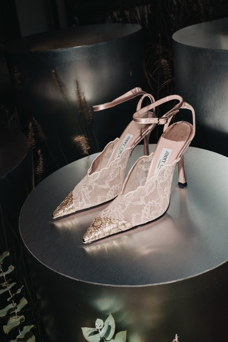jimmy choo, spring collection, milan fashion week, pink lace ballet sneakers, scarlett pumps