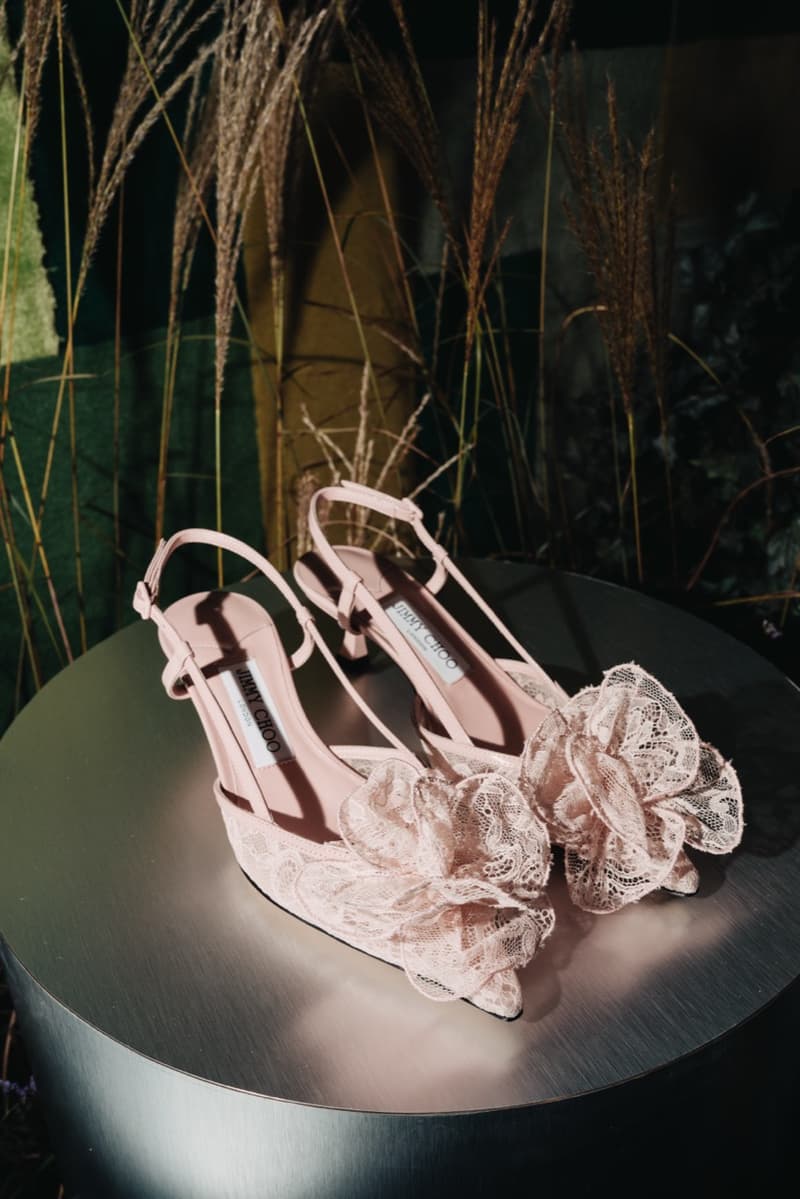 jimmy choo, spring collection, milan fashion week, pink lace ballet sneakers, scarlett pumps