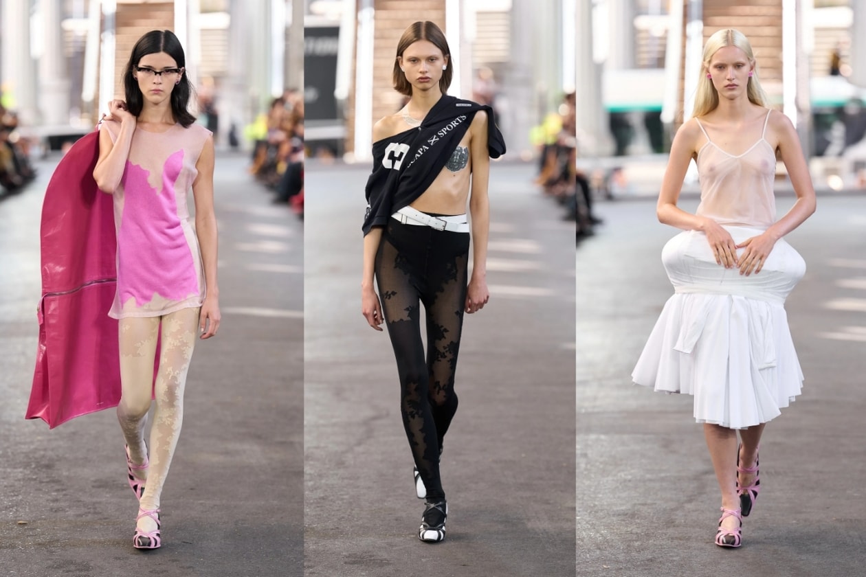models, milan, paris, runway, bras, sheer tops, half dressed, jumpers, asymmetric