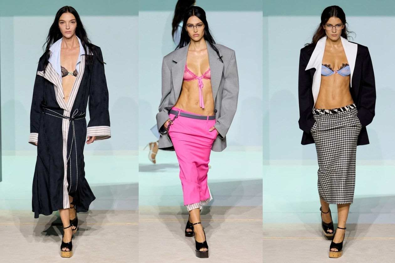 models, milan, paris, runway, bras, sheer tops, half dressed, jumpers, asymmetric