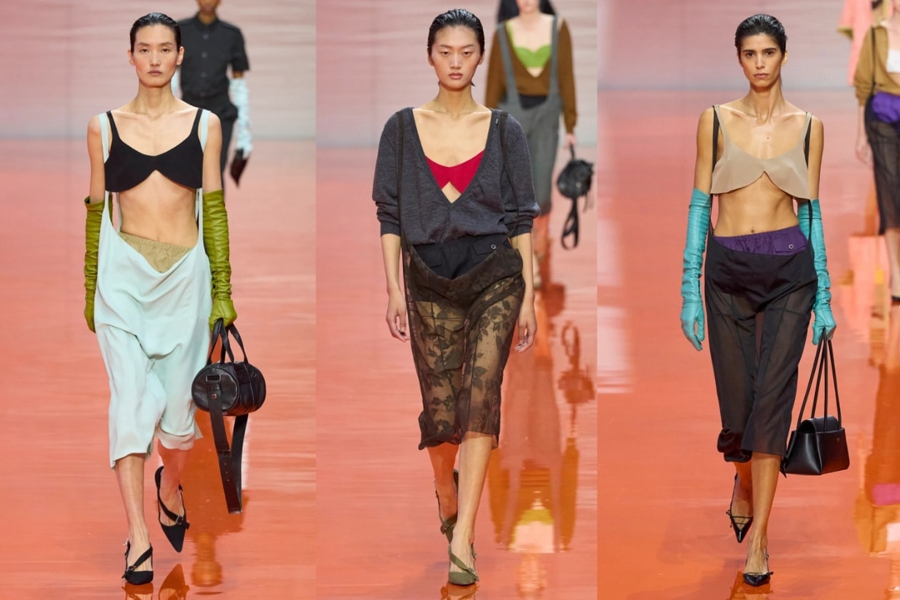 models, milan, paris, runway, bras, sheer tops, half dressed, jumpers, asymmetric