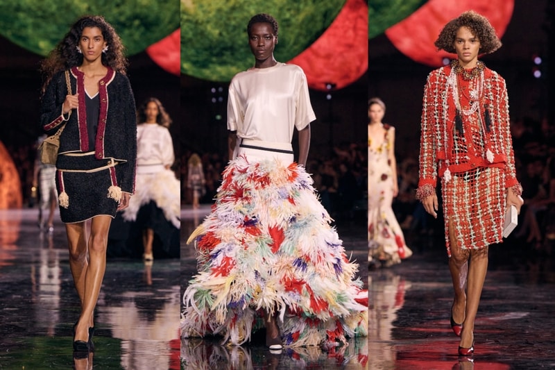 chanel, matthieu blazy, paris, runway, tweed tailoring, dresses, models