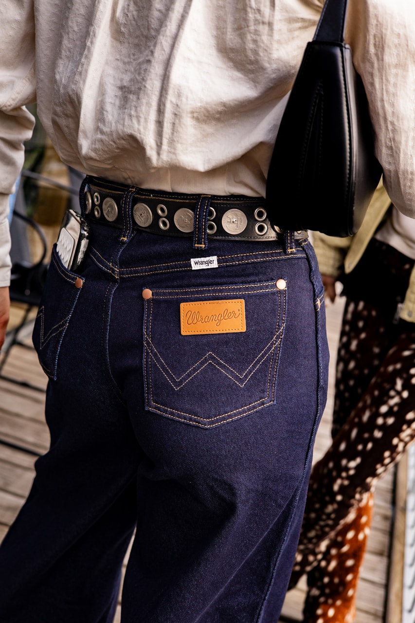 Wrangler hypebae paris fashion week events bae-bae-q western uniform collection range denim cowboy cut jeans la table vert 