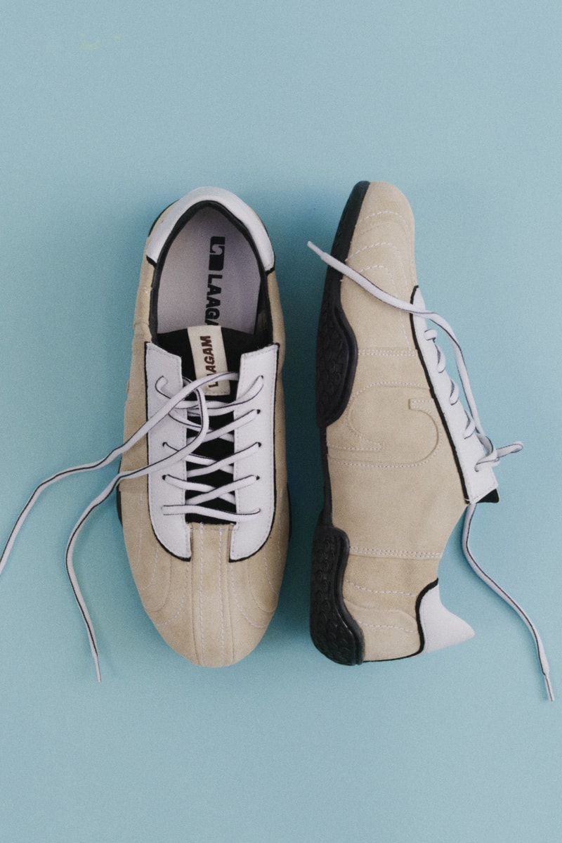 barcelona, laagam, sneakers, mesh, woman, pink balloons, brown shoes, laces, bananas
