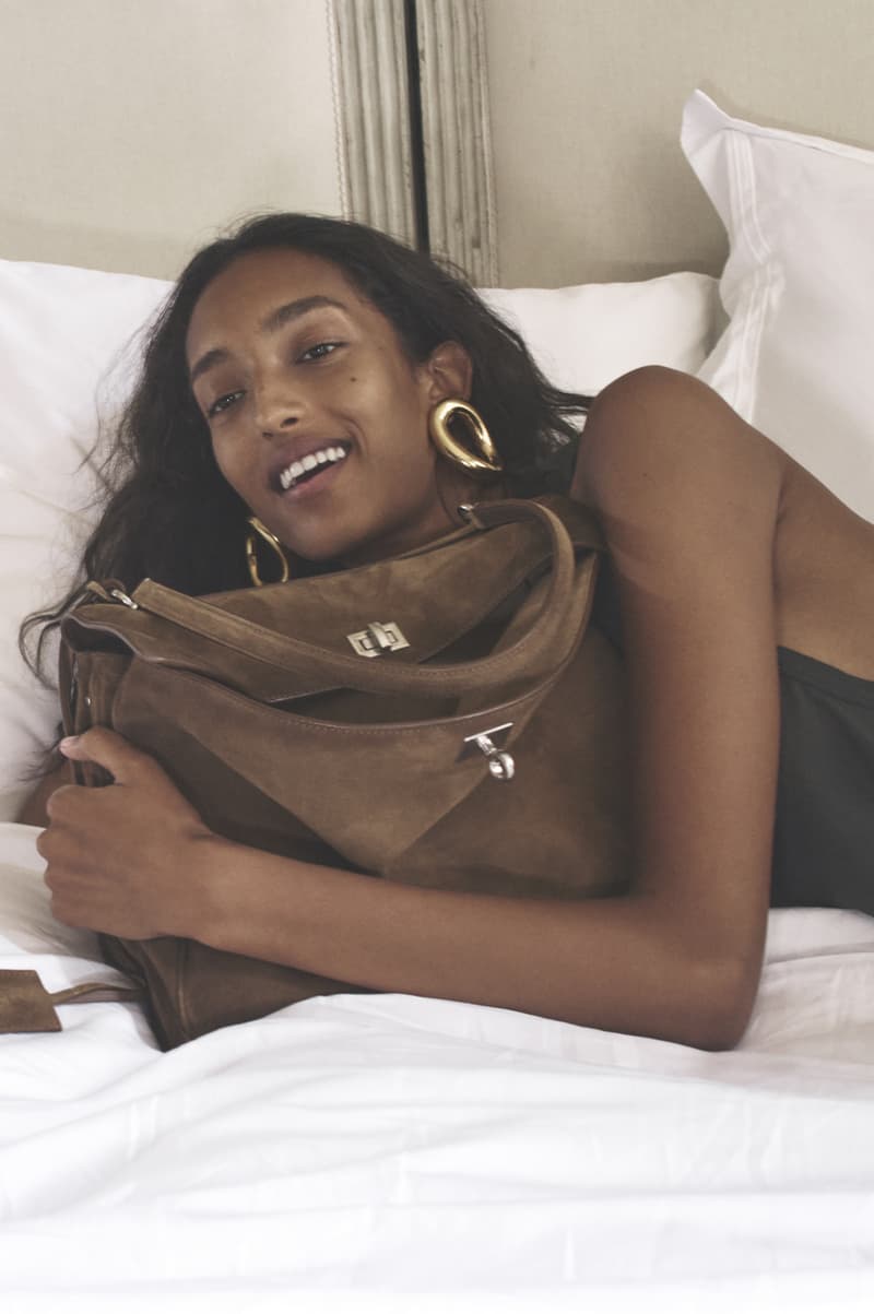 balenciaga, bed, model, leather bags, mona tougaard
