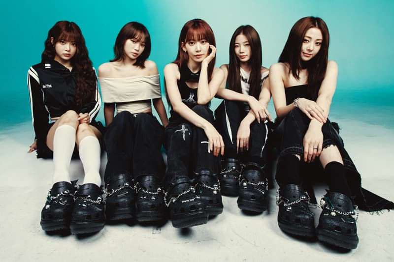 crocs, bae clog, jibbitz, black shoe, le sserafim, girl group