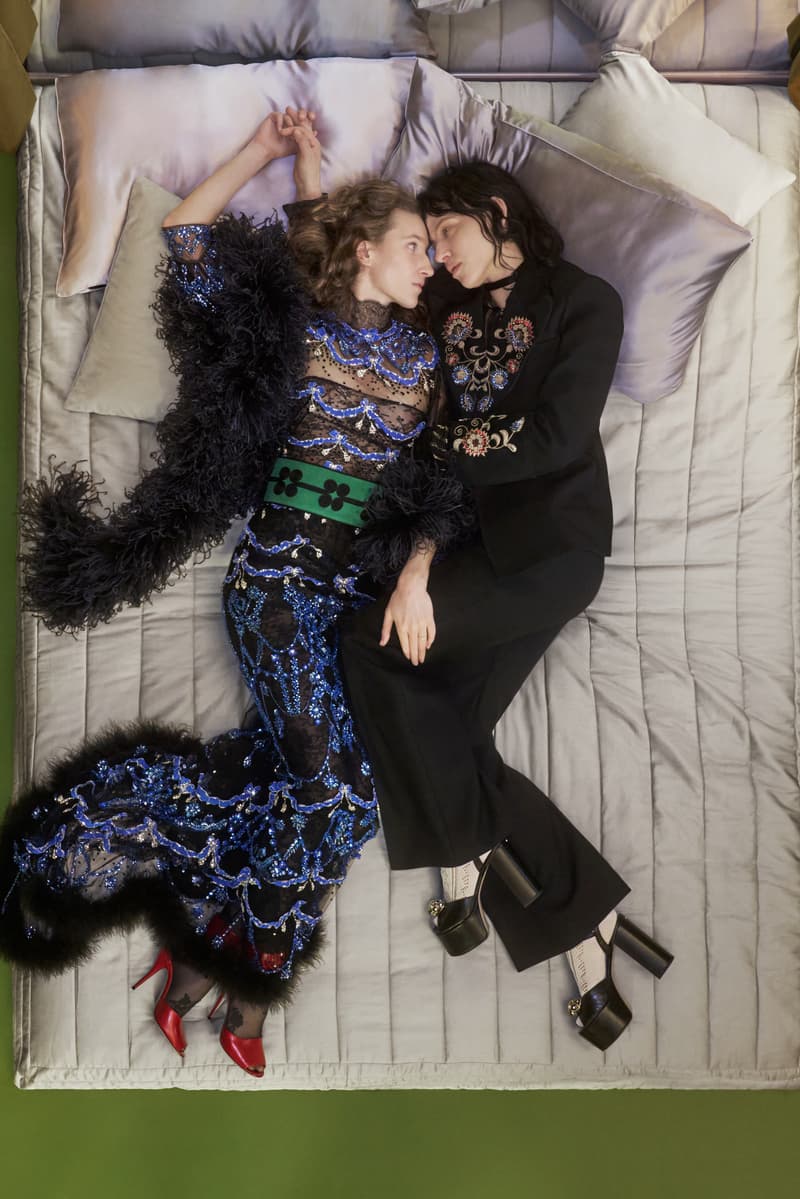 valentino, cruise, campaign, bed, models, dakota johnson, tate mcrae, dev hynes
