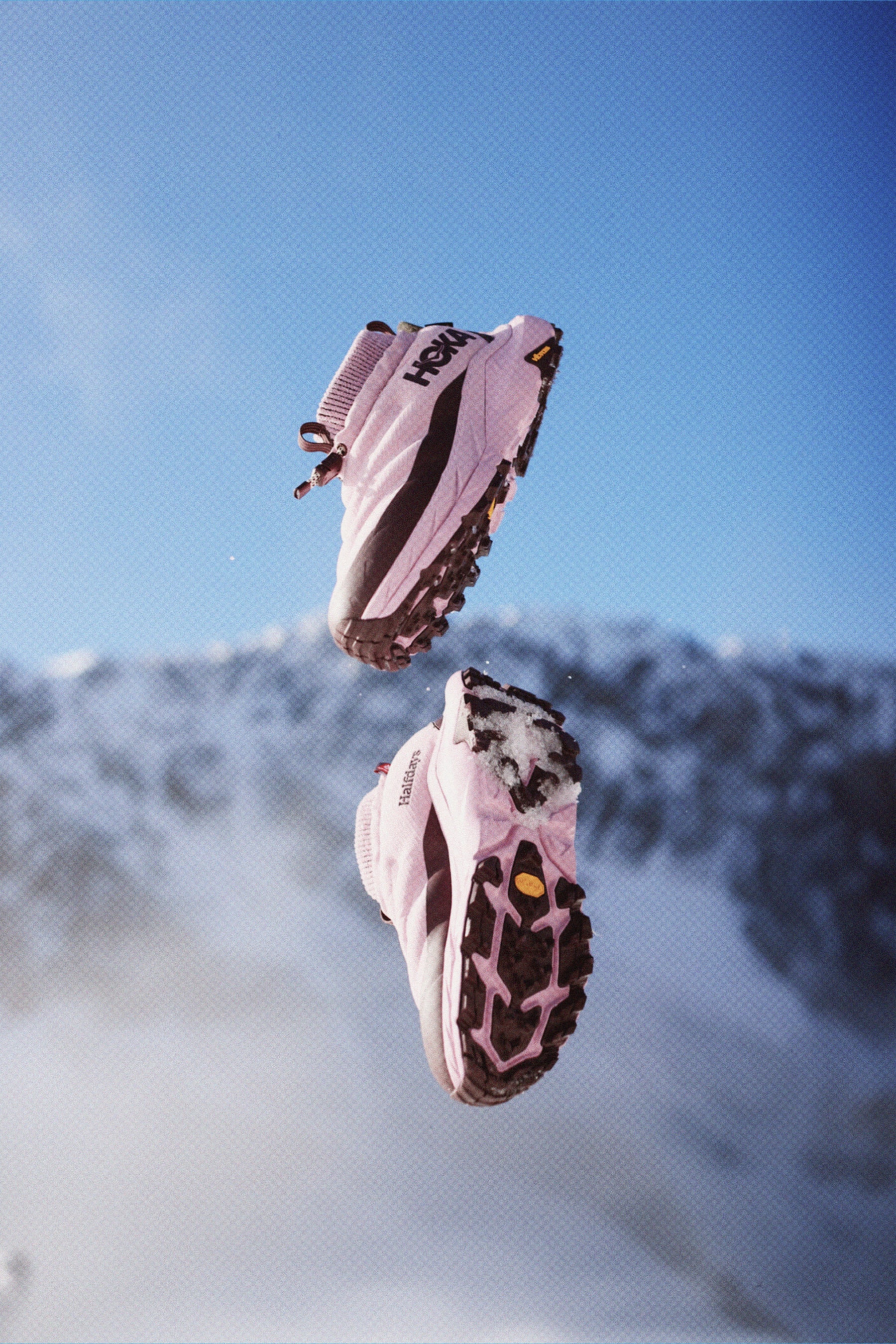 Halfdays, HOKA, footwear, skiing, snow, shoes, hiking, collaborations, campaigns