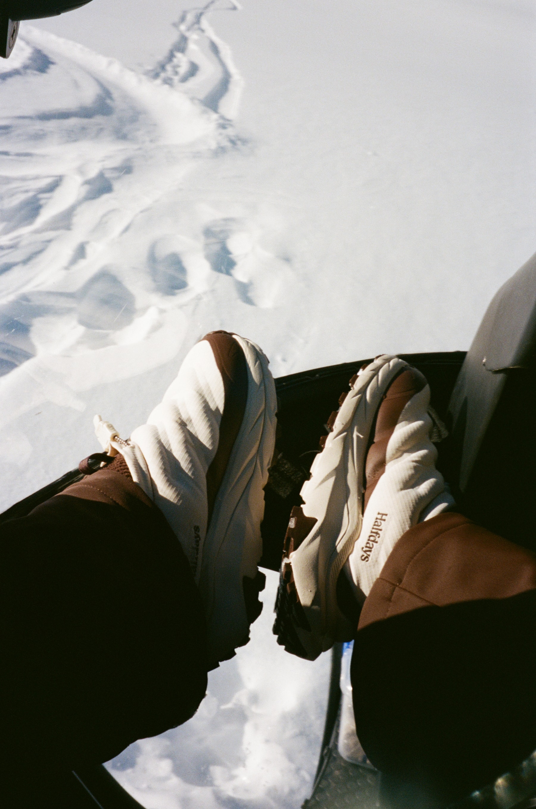 Halfdays, HOKA, footwear, skiing, snow, shoes, hiking, collaborations, campaigns