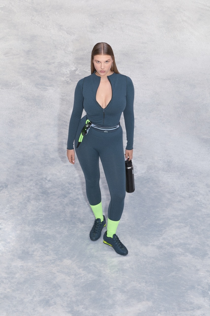 nike, skims, sportswear, models, leggings, sports bras, zip up, track tops, head bands