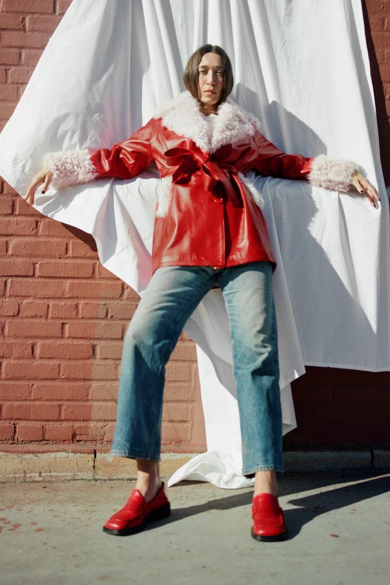 alana hadid, onar studios, coats, leather skirts, jeans, trousers, model