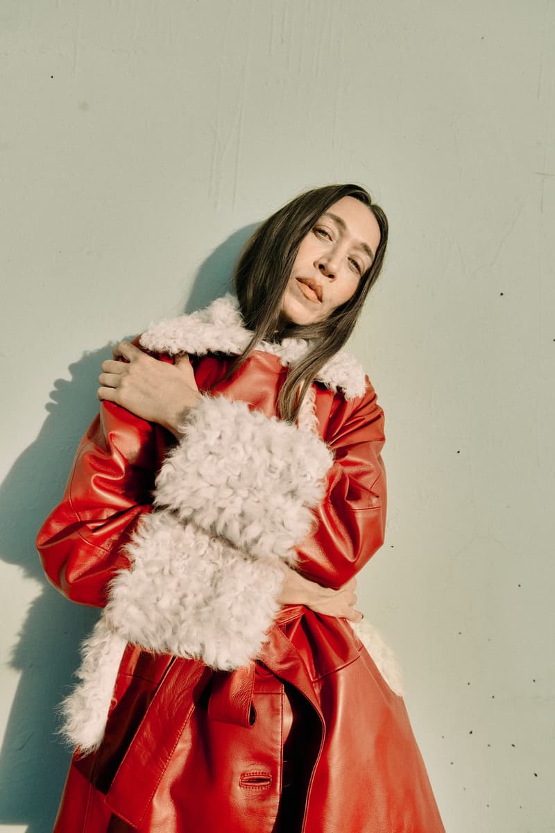 alana hadid, onar studios, coats, leather skirts, jeans, trousers, model