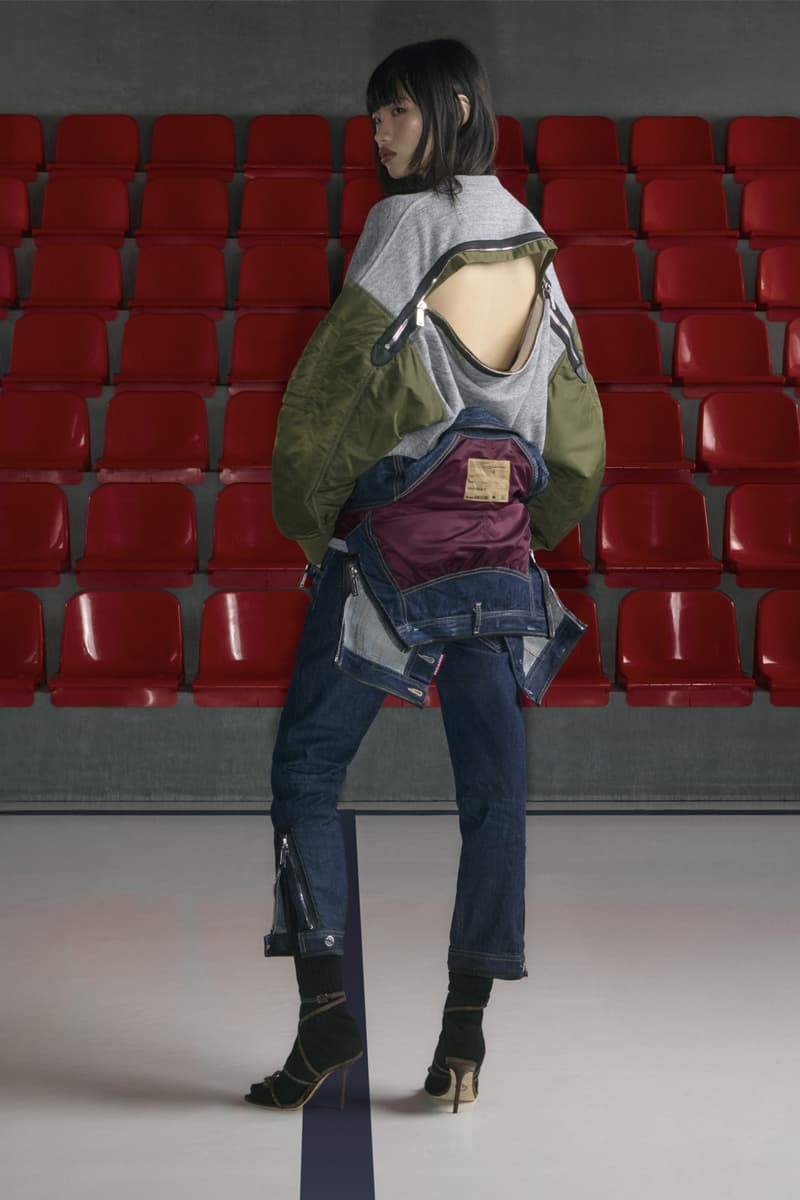 pre fall collection, dsquared, red seats, black dress, tank tops, denim, bags