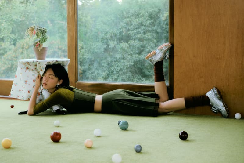 SHUSHU TONG, asics sportstyle, sneakers, model, laying down, 