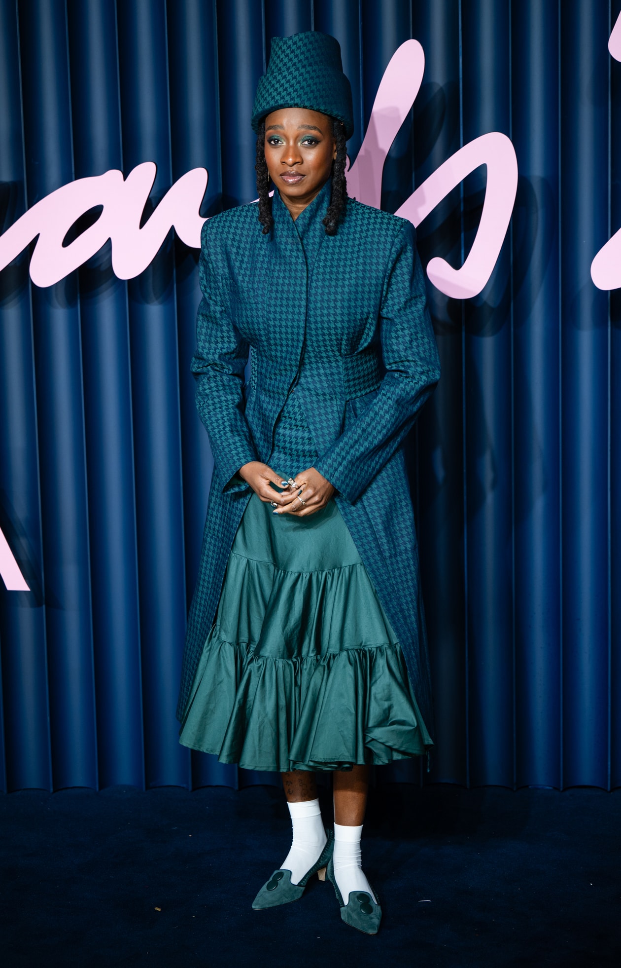 fashion awards, red carpet, pinkpantheress, ellie goulding, pregnant, sheer dress, baby bump, leomie anderson