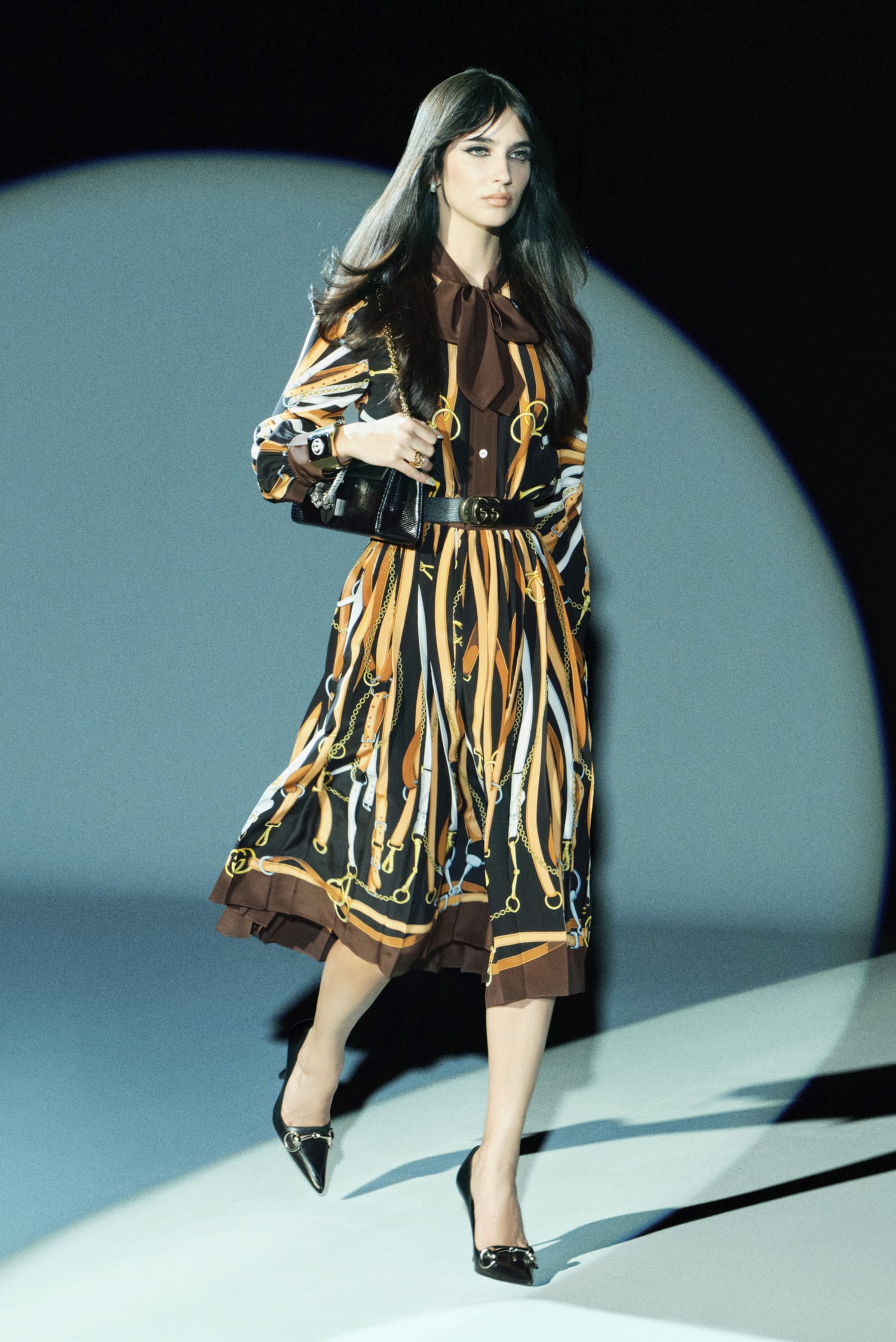 demna, gucci, pre fall, embellishment, leopard print coat, sunglasses, skirts, dresses