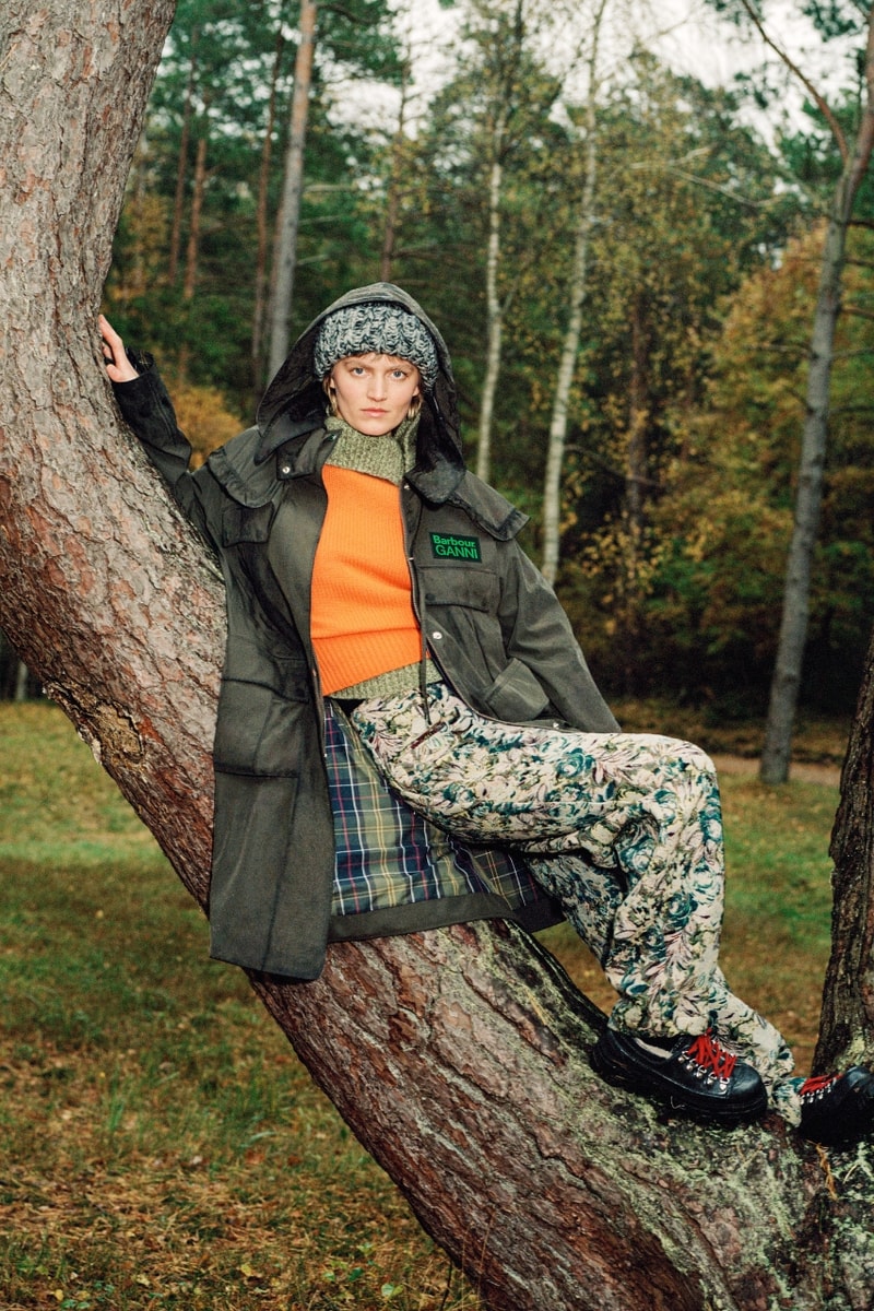 Barbour, GANNI, outerwear, models, countryside, campaigns, fashion, collaboration, coats, jackets