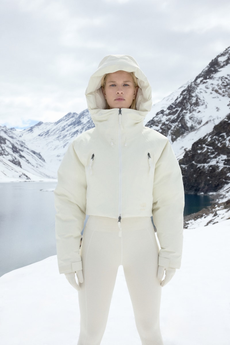 skims, the north face, puffer jackets, leggings, ski glasses, mountains
