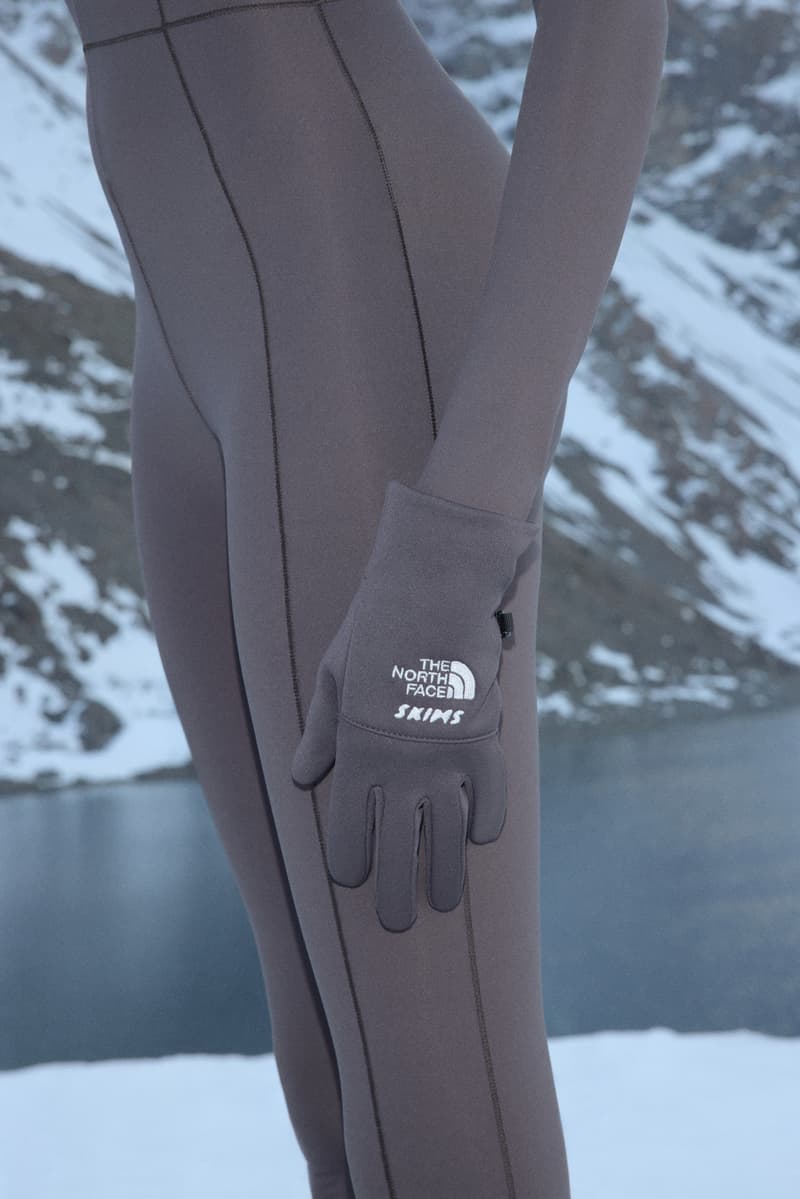 skims, the north face, puffer jackets, leggings, ski glasses, mountains