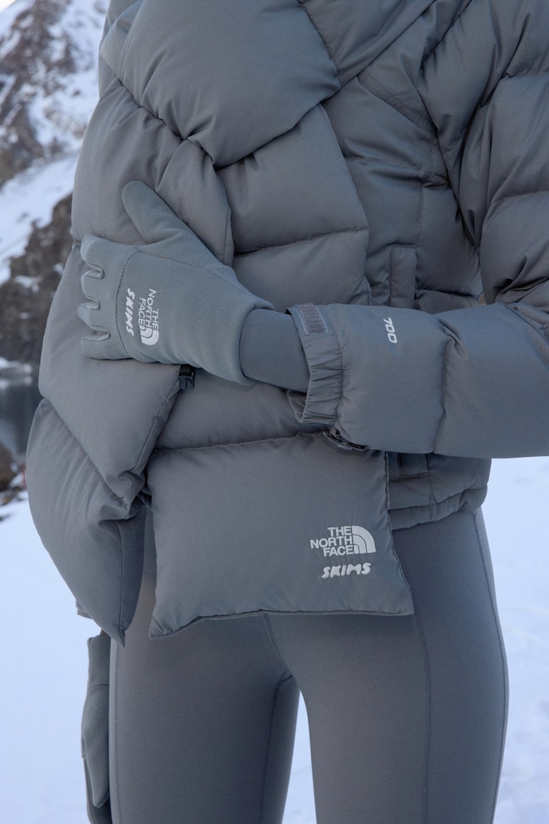 skims, the north face, puffer jackets, leggings, ski glasses, mountains