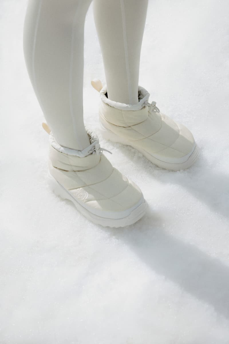 skims, the north face, puffer jackets, leggings, ski glasses, mountains