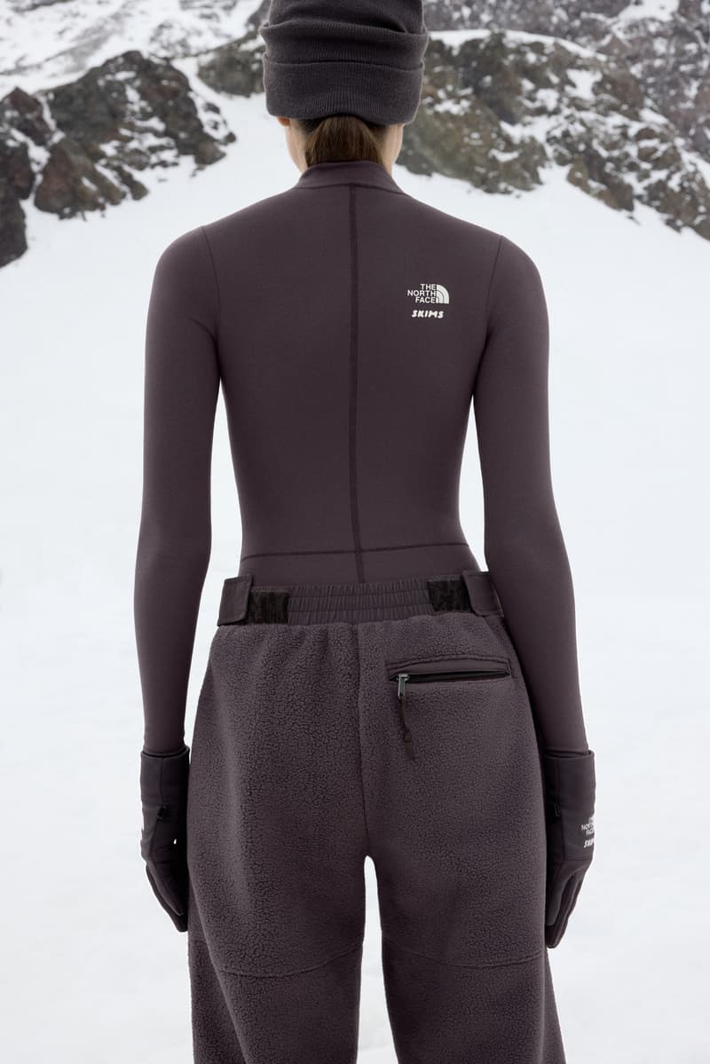 skims, the north face, puffer jackets, leggings, ski glasses, mountains