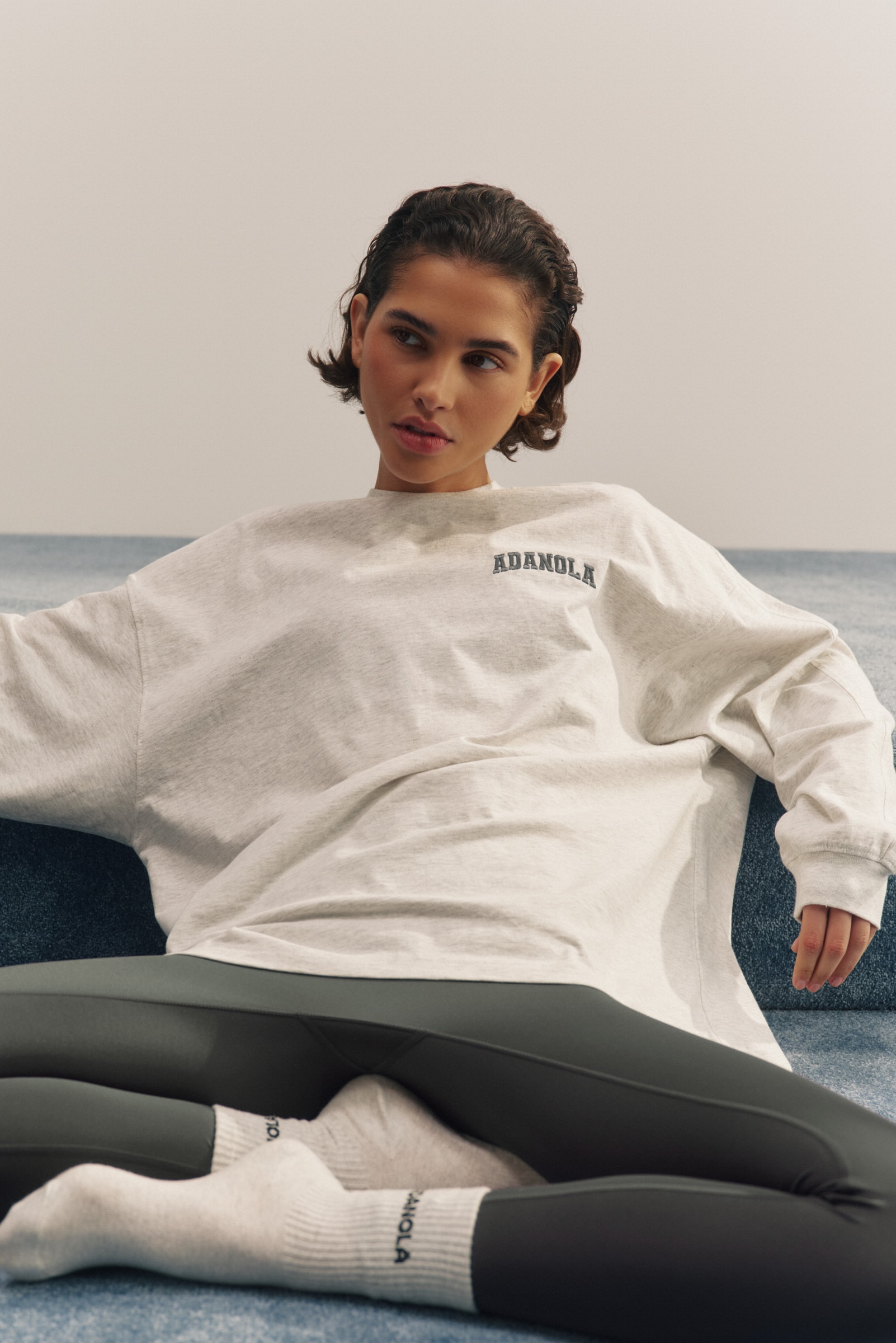 adanola, model, leggings, sportswear, rugby top, knitwear, sweatshirt, jumper, logo