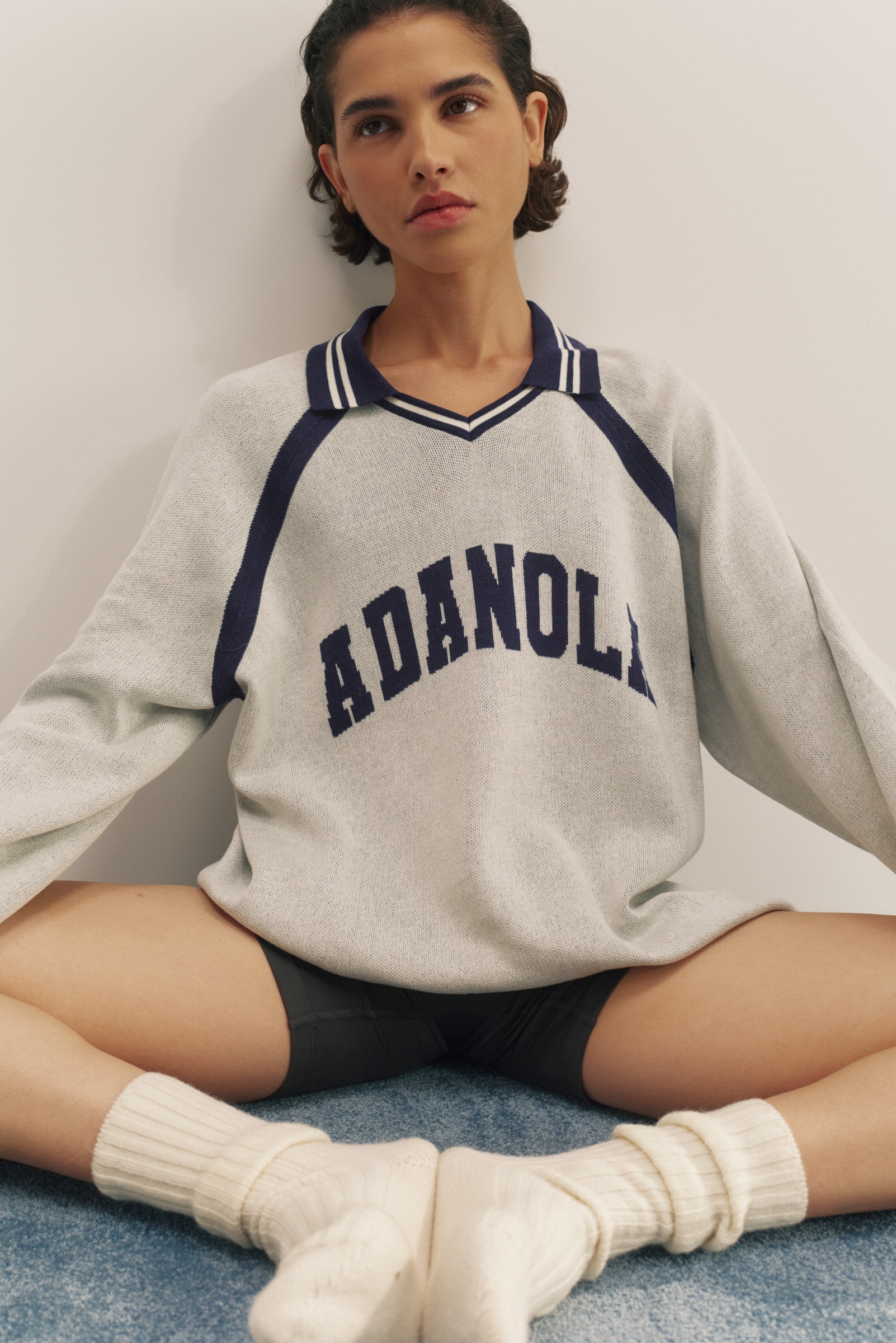 adanola, model, leggings, sportswear, rugby top, knitwear, sweatshirt, jumper, logo