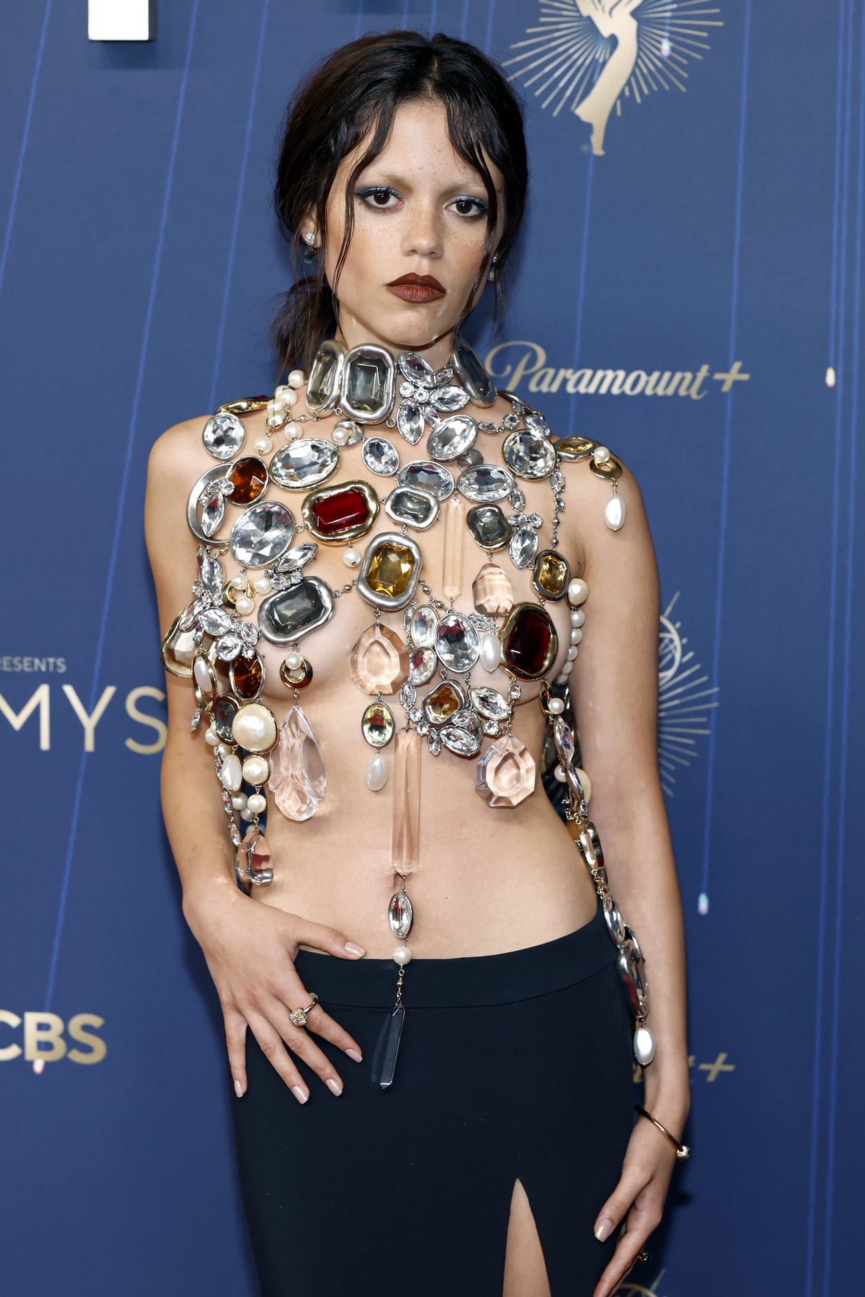 gentle monster, hunter schafer, jenna ortega, givenchy jewel top, kwintas, runway