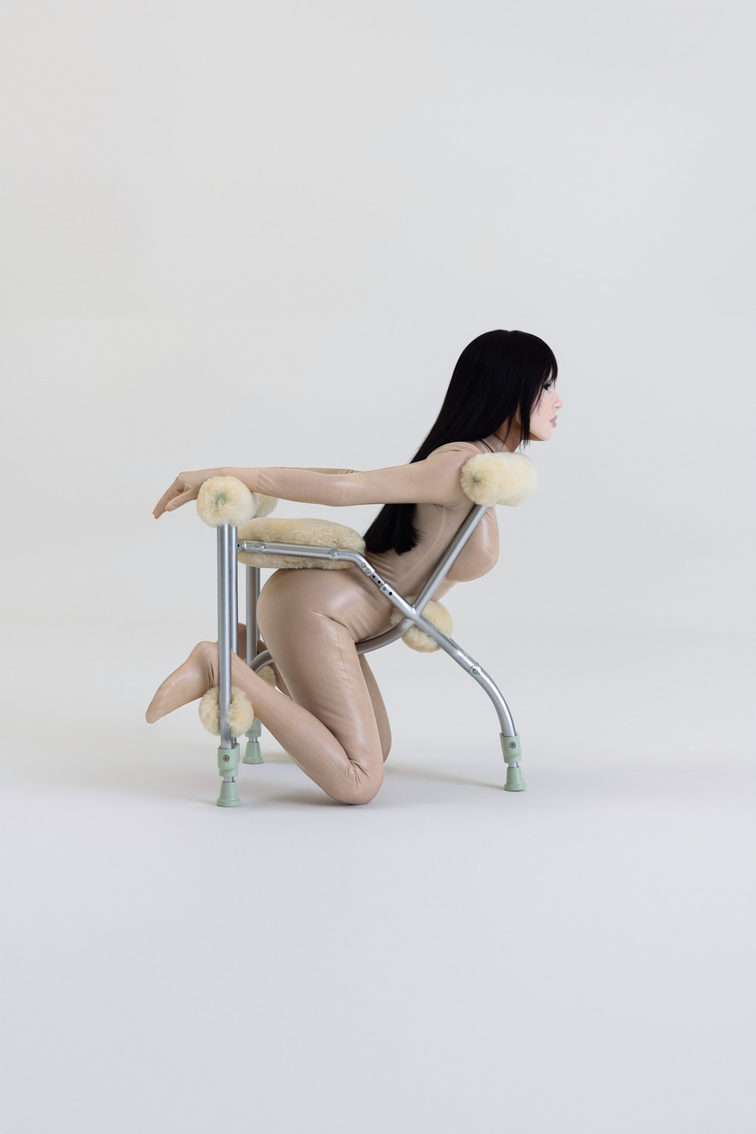 Bianca Censori, BIO POP, seoul, art, performance, furniture, contortionist, women's bodies, sculpture, celebrity