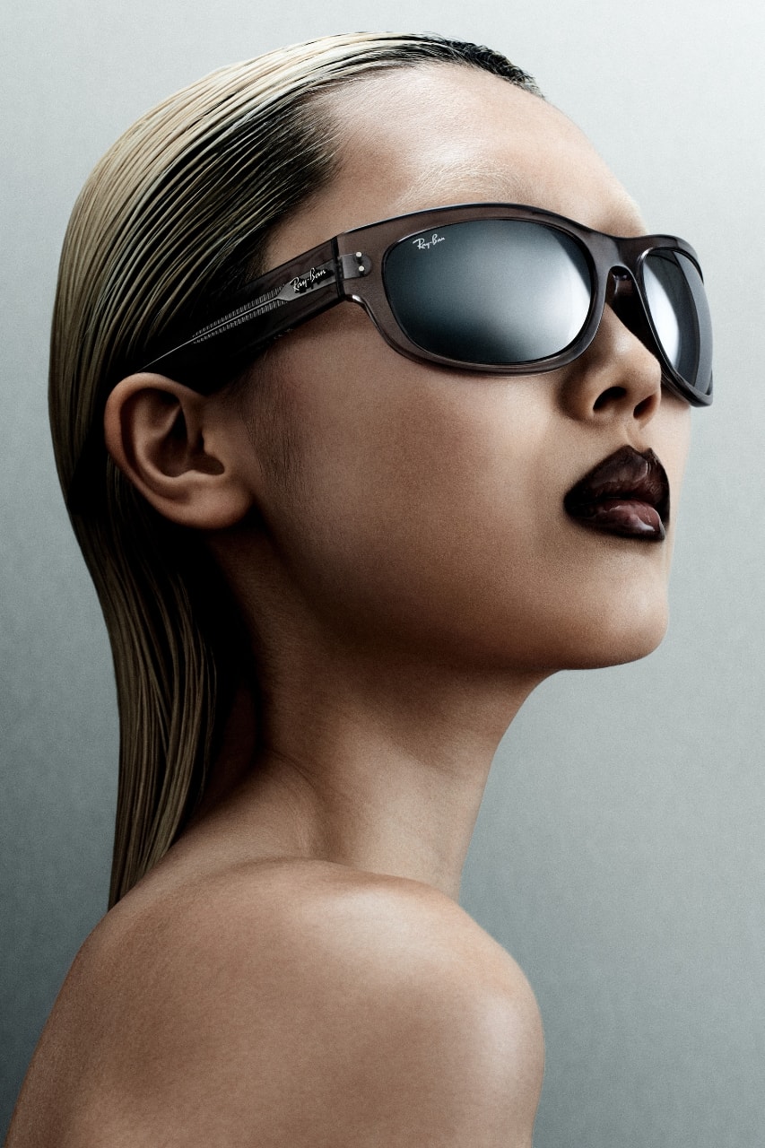 Hypebeast, Ray-Ban, collaboration, sunglasses, silver, Mega Balorama, accessories, models, eyewear, fashion, chrome