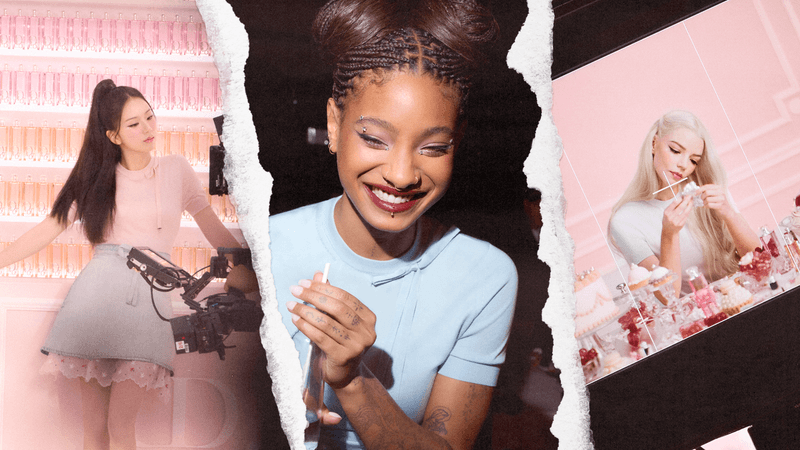 dior addict perfumes christian parfums rosy glow peachy glow purple glow fragrances scents perfumes lip glow oils beauty makeup jisoo k pop anya taylor joy willow smith singers pop stars hollywood actresses campaign winter 2026 2025 collection