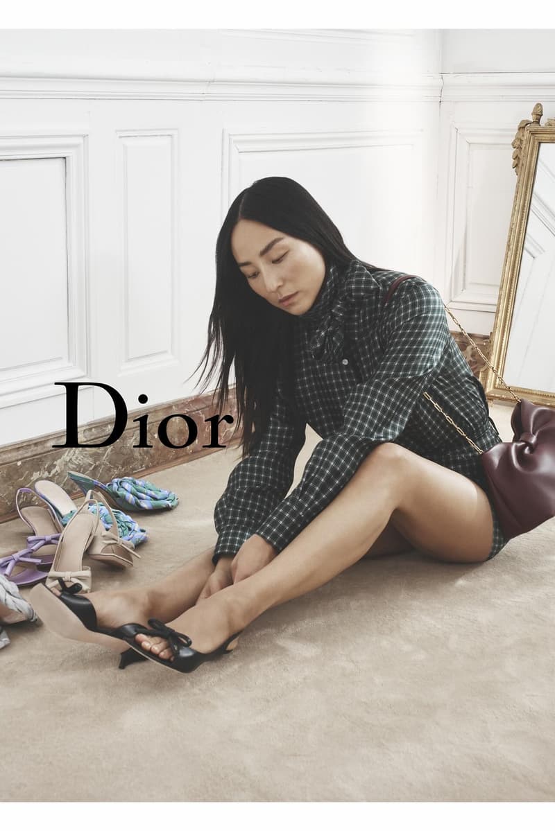 jonathan anderson, dior, bag, greta lee, models, girls laughing, sofa, loafers, shoes