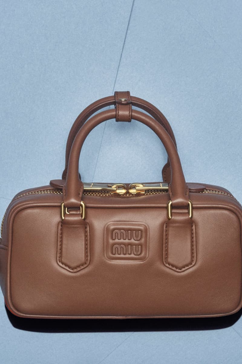 miu miu, layering, jackets, bowler bags, suede shoes, sneakers, models, lookbook, blue background