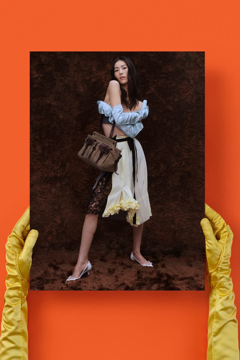 prada, hunter schafer, damson idris, john glacier, Nicholas Hoult, Carey Mulligan, 3d image, orange background