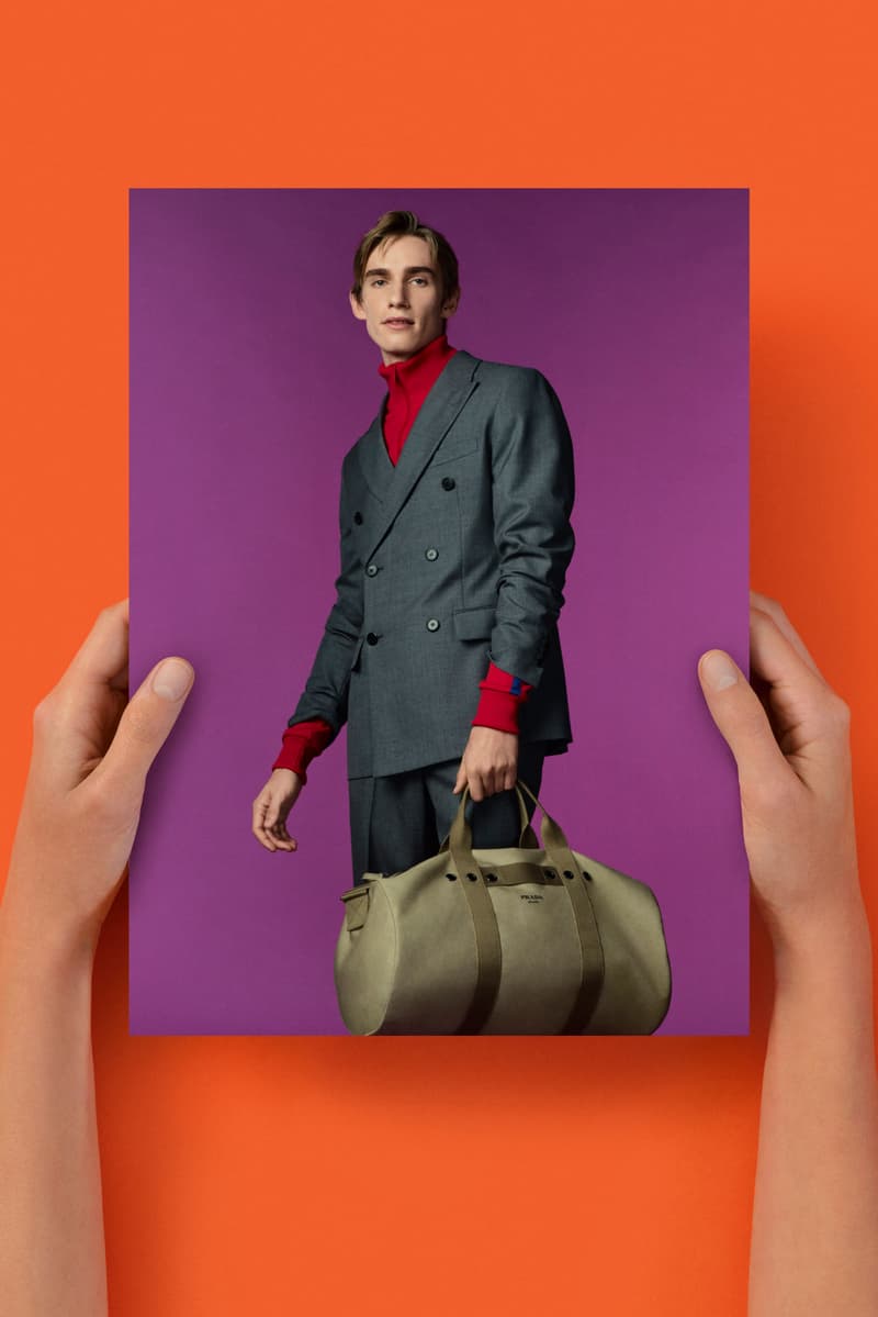 prada, hunter schafer, damson idris, john glacier, Nicholas Hoult, Carey Mulligan, 3d image, orange background