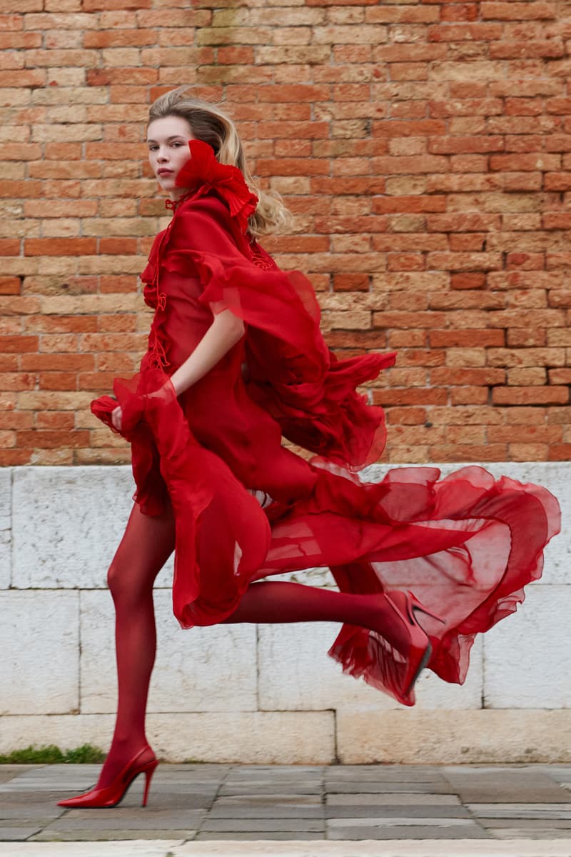 blumarine, david koma, red lace, venetian nights, masks, bodysuits, gowns, women