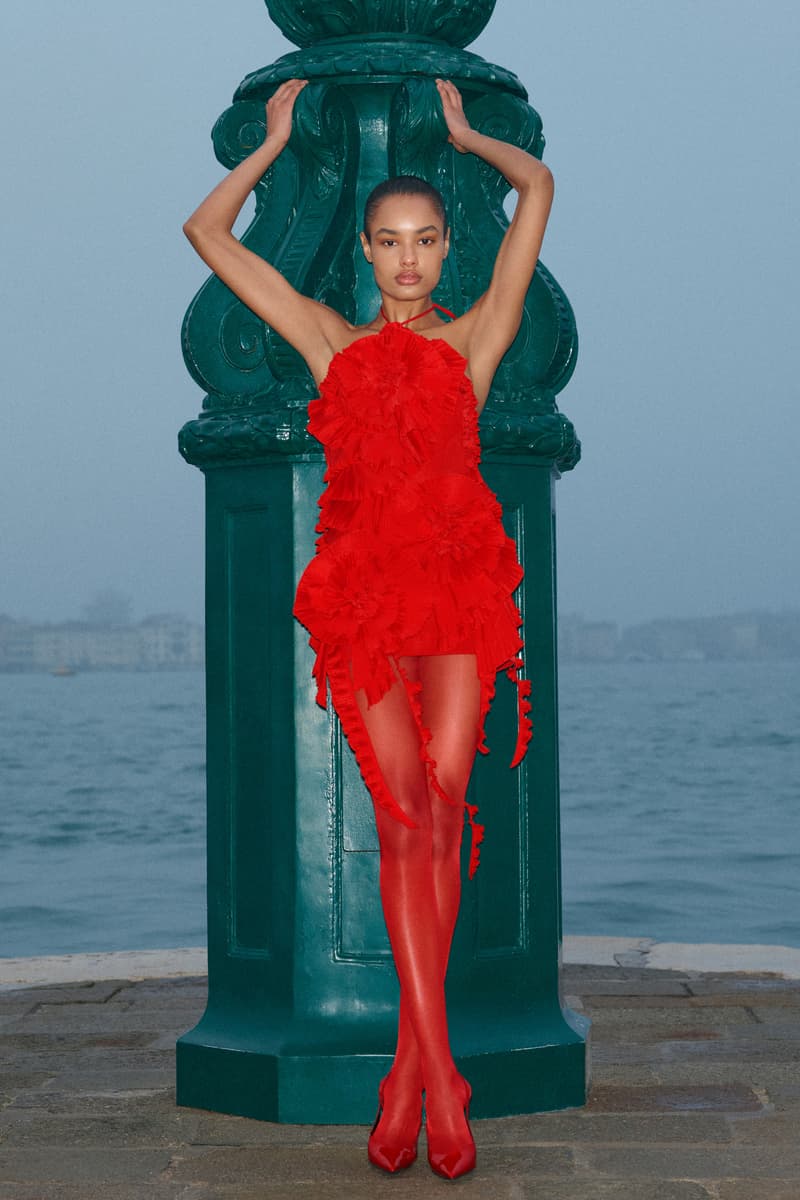 blumarine, david koma, red lace, venetian nights, masks, bodysuits, gowns, women