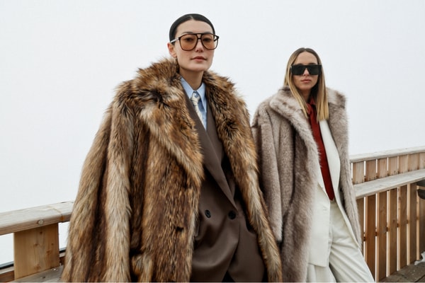 The Frankie Shop, apres ski, collections, campaign, chalet, ski, snow, fashion, models, faux fur, clothing