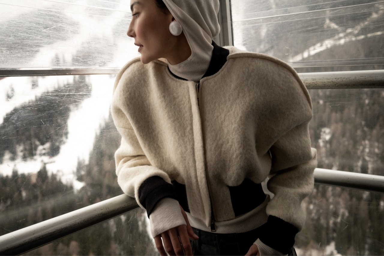 The Frankie Shop, apres ski, collections, campaign, chalet, ski, snow, fashion, models, faux fur, clothing