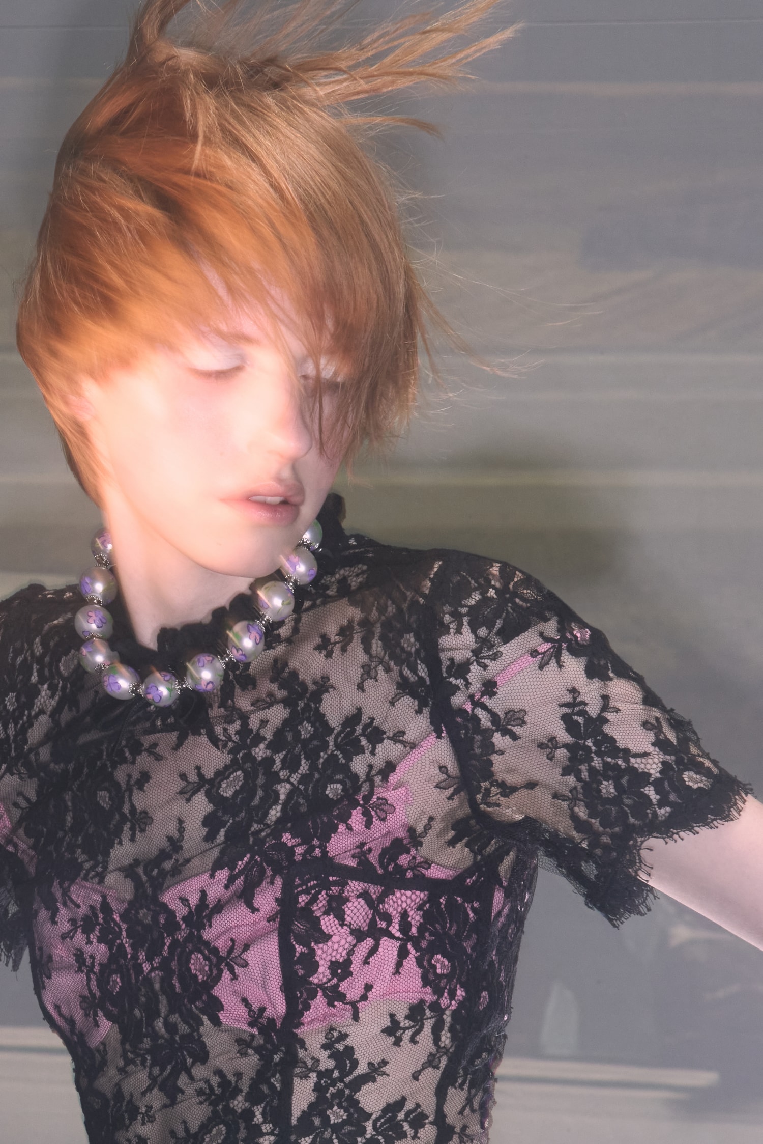 shushu tong, messy hair, pillow, models jumping, dancing, silky