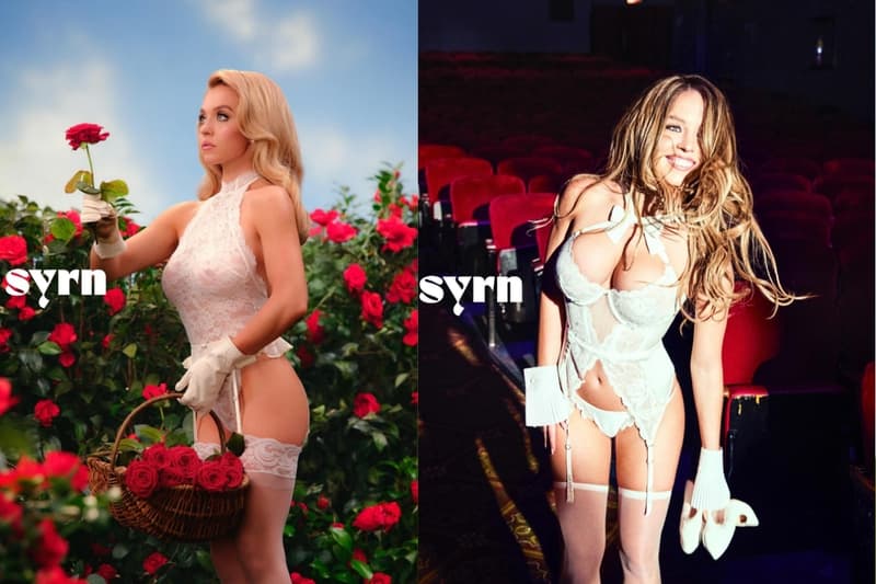 sydney sweeney, underwear, lingerie, bra, stockings, woman, model