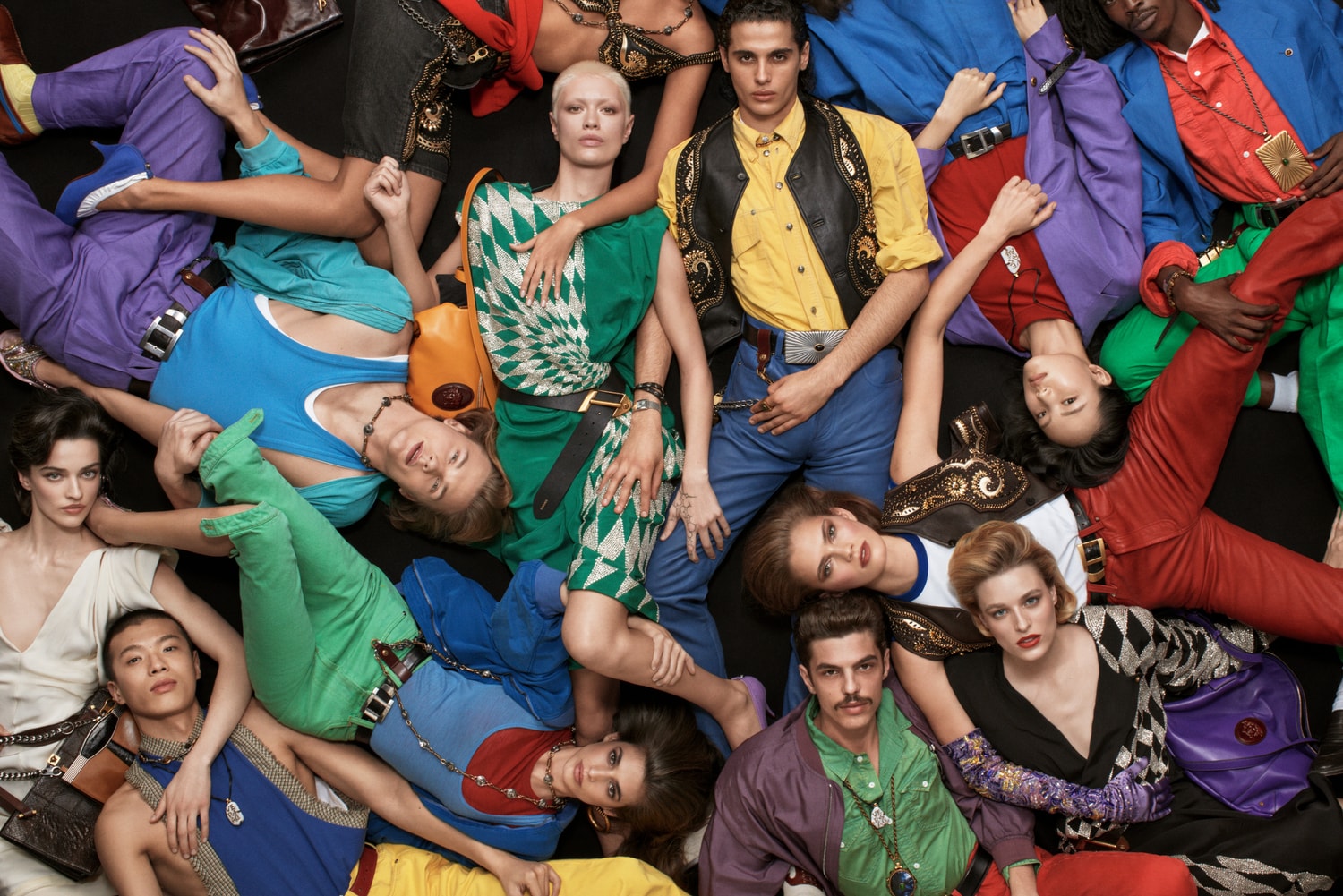 versace, dario vitale, lexee smith, steven meisel, models, group