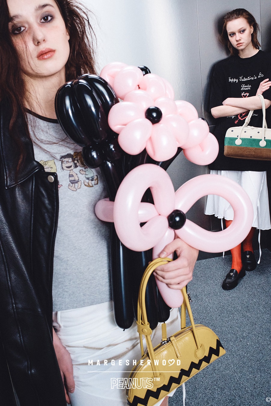 tshirts, pink bags, hearts, peanus brand, 