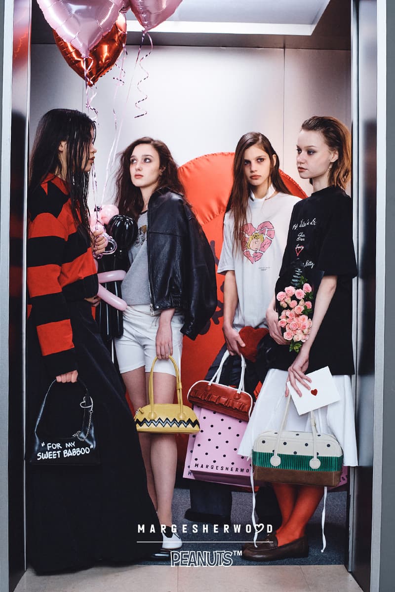 tshirts, pink bags, hearts, peanus brand, 