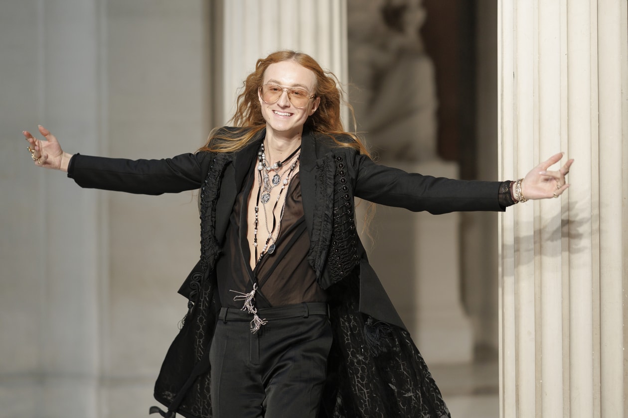 harris reed, designer, long hair, nina ricci, runway